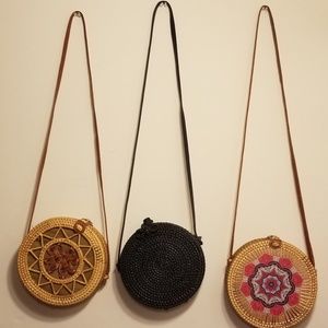 Woven Rattan Bag - TAN